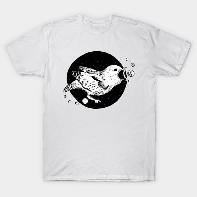 Space Sparrow T-Shirt by devinleigh